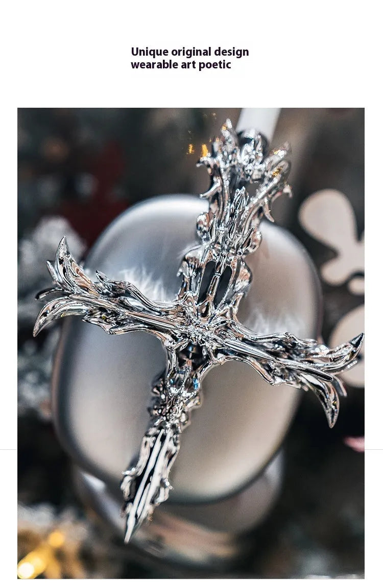 Gothic resin headphone cover for Apple AirPods Max in silver and gunmetal finishes