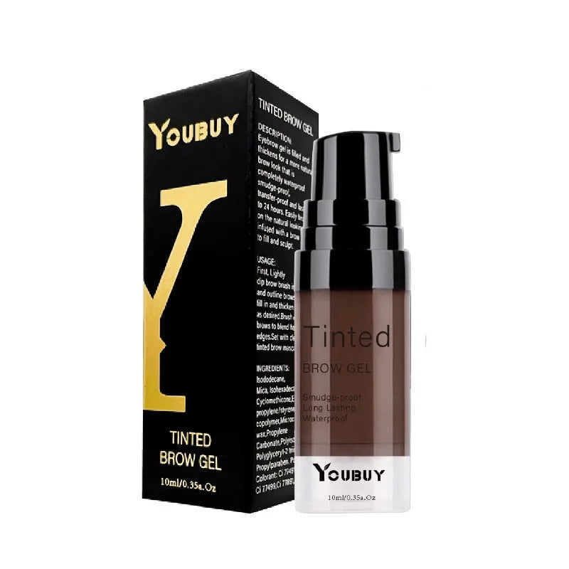 Waterproof eyebrow cream and eyebrow dye kit in dark grey and golden yellow shades for natural brow definition