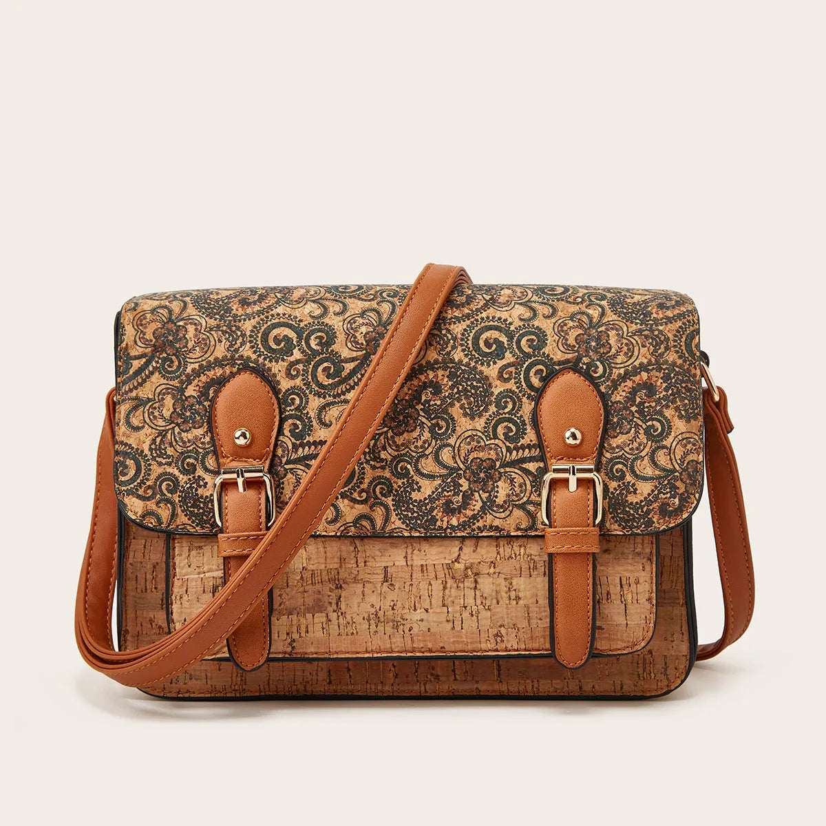 Women's printed one-shoulder crossbody bag in large capacity with square print design options