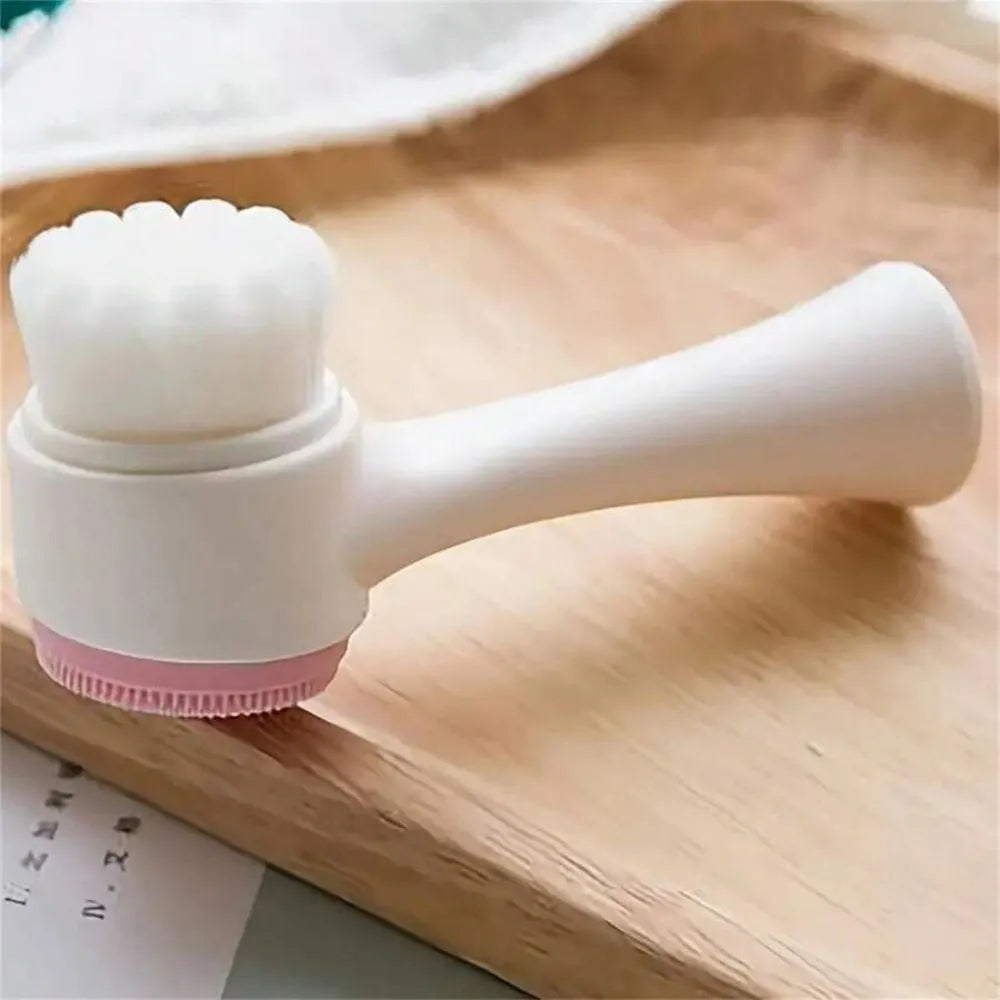 Blue and pink pet paw brush with nylon bristles for dog and cat grooming