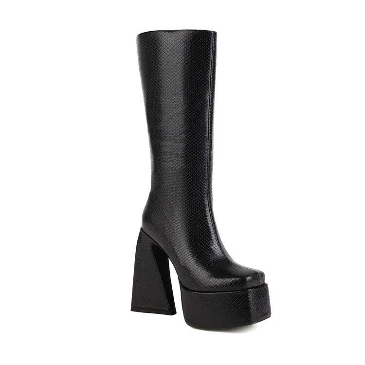 Women's casual ankle boots in black, red, blue, and white colours with artificial PU upper