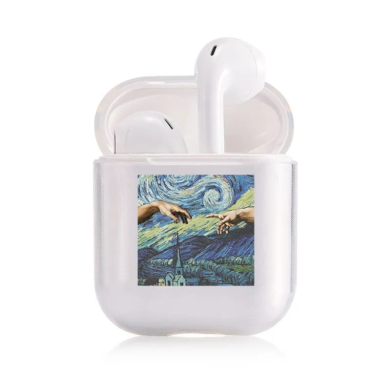 Transparent plastic protective case for Apple AirPods wireless earbuds