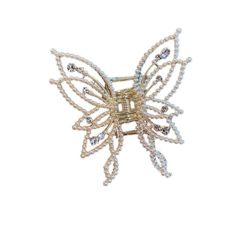Butterfly design hair clip barrette for women with electroplated alloy construction
