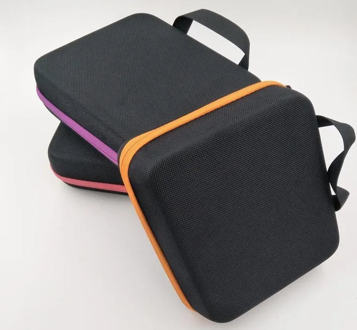 Cube-shaped essential oil storage bag with 30 compartments for 15ml bottles, wall-mounted design in various colours