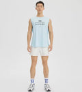 Men's loose fit mesh sports vest in black, shown front view.