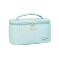 Open-top cake-shaped makeup bag with transparent window in six colour options
