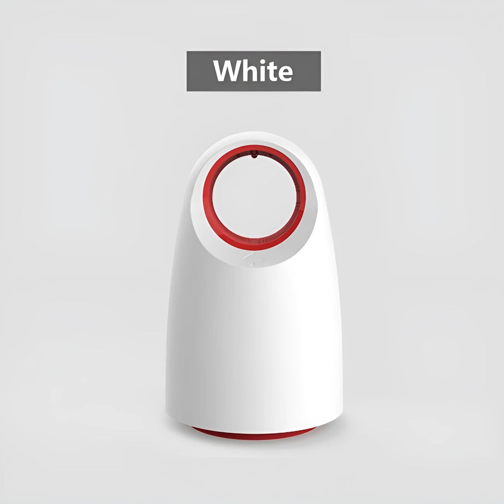 White or black household silent mosquito killer with USB cable, dimensions 12x12x21.5cm