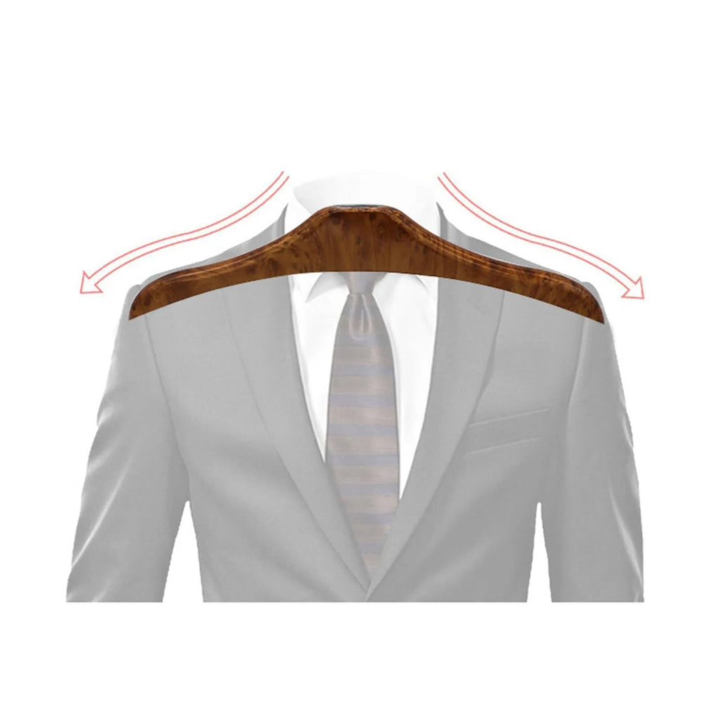 Wood yellow stainless steel car clothes hanger for suits and jackets