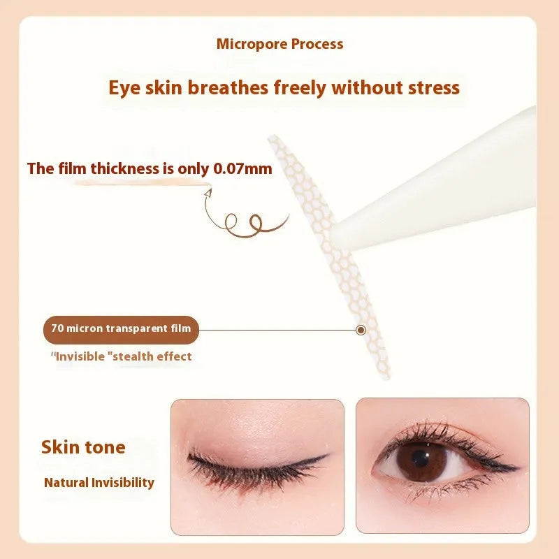 Roll of invisible natural lace double eyelid stickers in choice of Crescent S, M, or Olive M shapes.