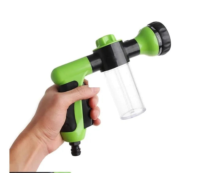 High pressure foam spray gun with adjustable nozzle in green, yellow or black colours