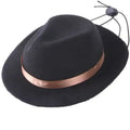 Wool felt pet hat in black colour with 155cm diameter for small dog costume accessory