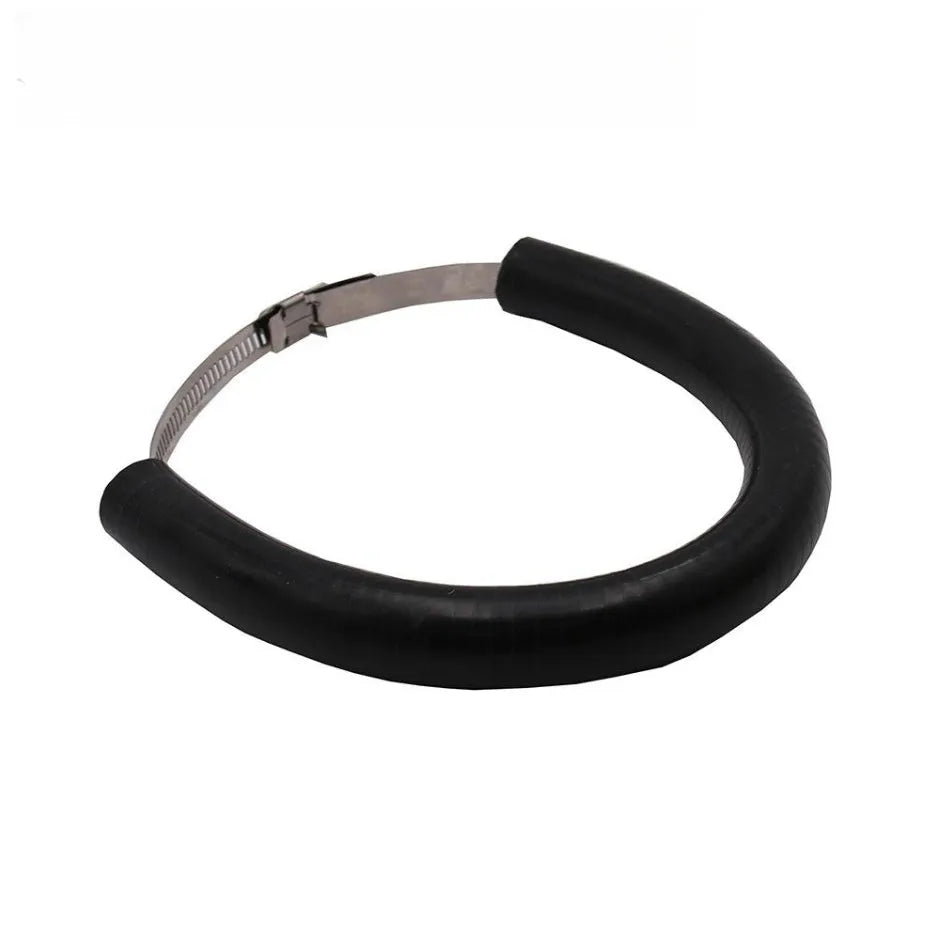 Universal motorcycle exhaust pipe anti-drop wring in black, blue, and orange colours with an exhaust gasket.