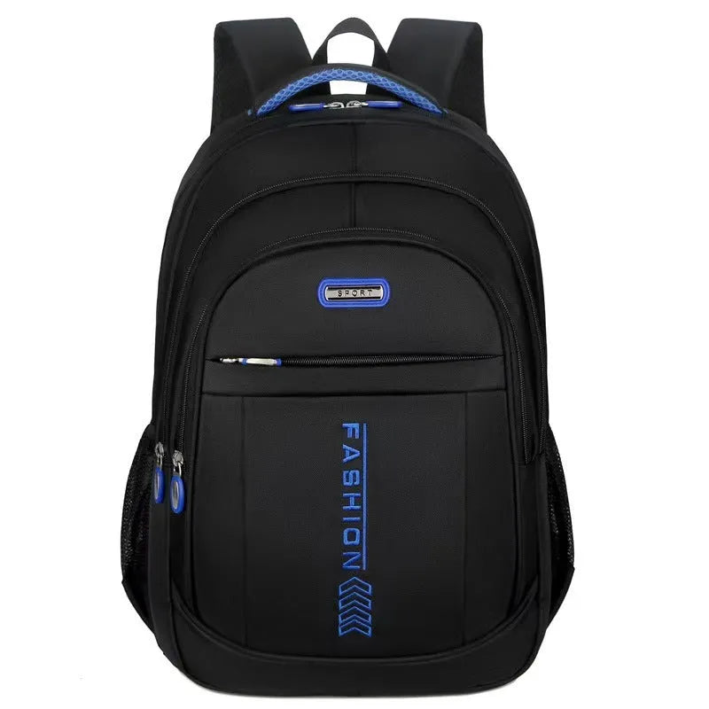 Capacity backpack in oxford cloth with airpillow straps showing sewing line details