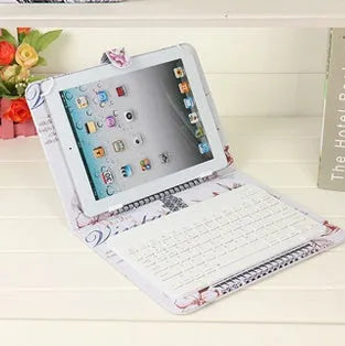 Universal wireless Bluetooth keyboard case set with protective holster for tablets and phones