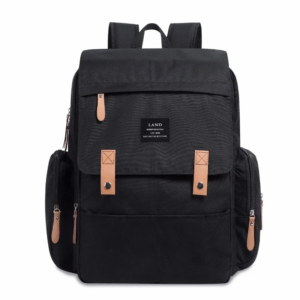 LAND Mommy large capacity Oxford cloth diaper backpack with changing mat in multiple colour choices