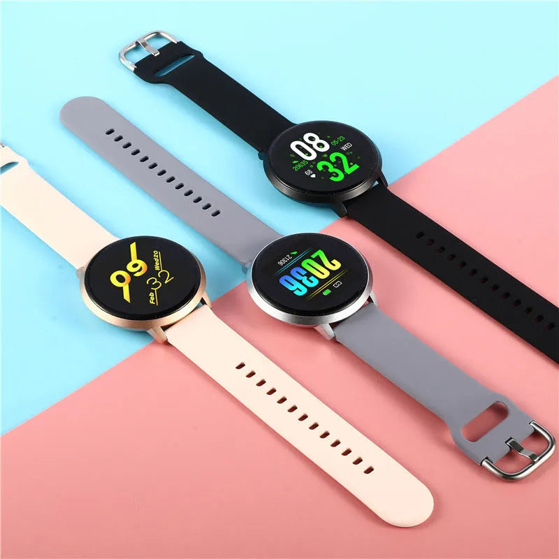 Ultra-thin waterproof smart health bracelet with 1.3 inch screen on silicone wristband