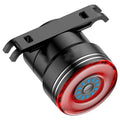 Black aluminium alloy USB charging bicycle taillight with brake sensing technology