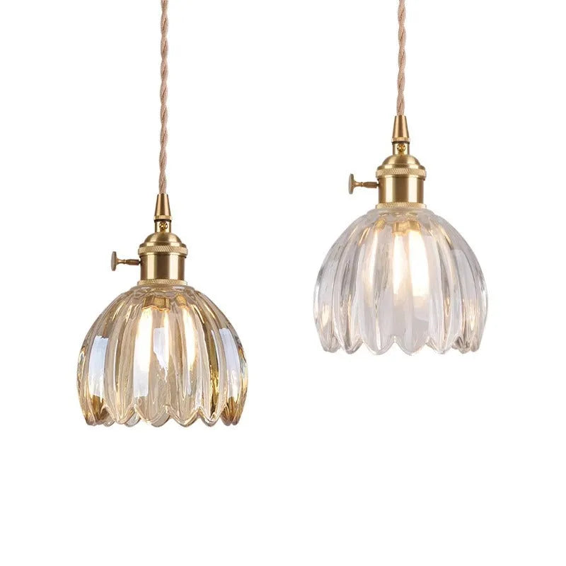 Vintage glass flower bedside chandelier in Nordic style with multiple colour options