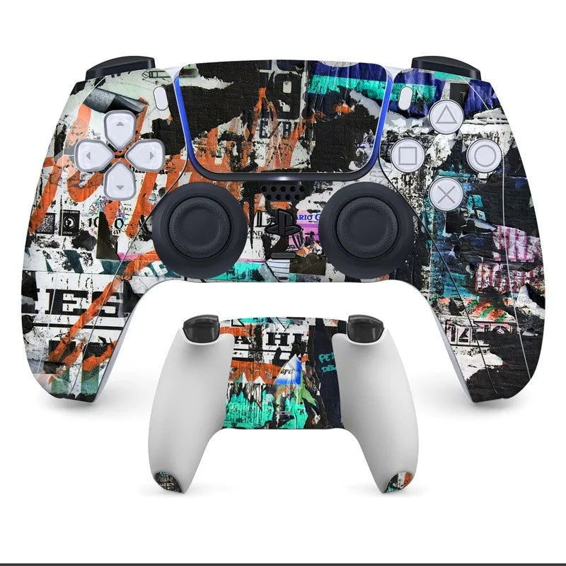 PS5 controller protection stickers with micro-frosted PVC surface in various design styles