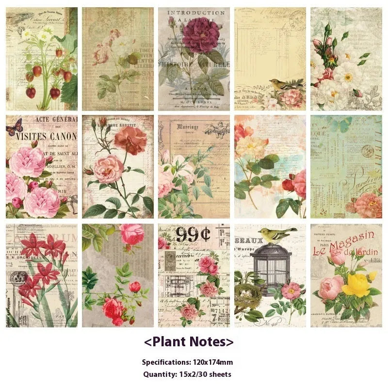 Printed retro literary notebook letters in six vintage colour options for message decoration