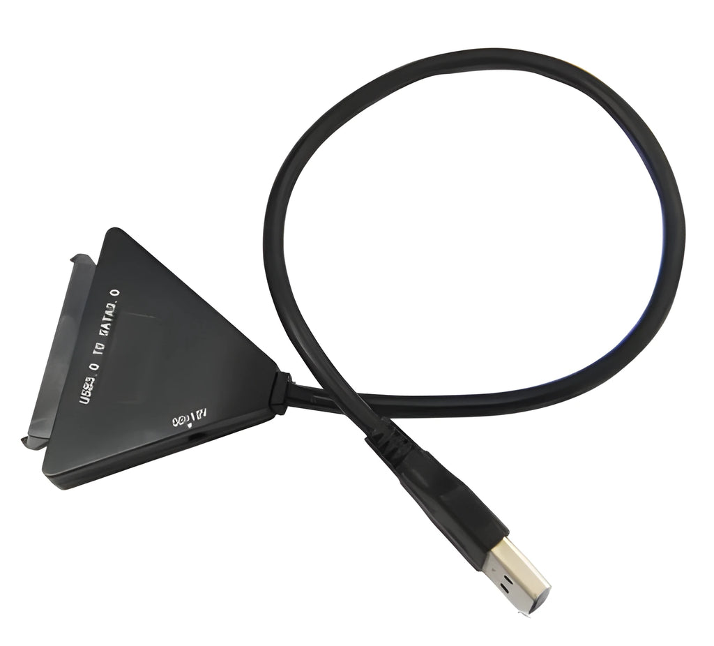 Black USB 3.0 to SATA 7+15 pin adapter cable for external hard drive connection