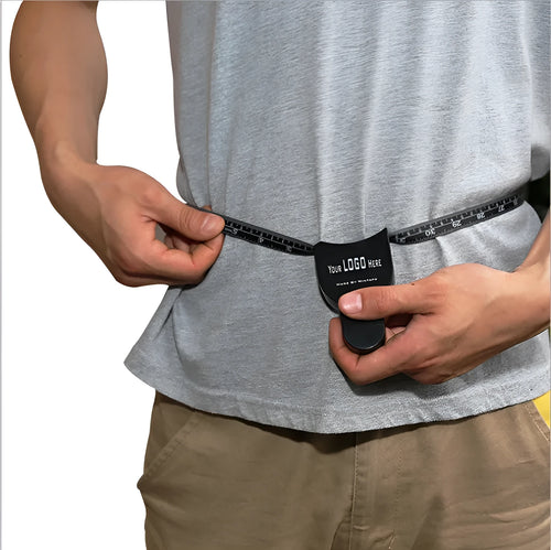 Black digital body fat calliper with sliding pointer and measurement gauge