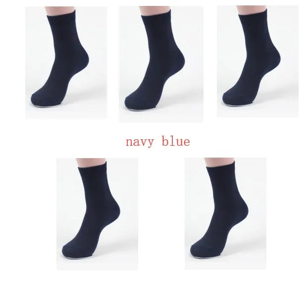 Men's bamboo fibre business socks with small square pattern in five colour options.