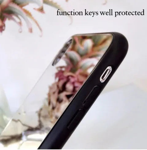 Black iPhone case with front mirror compatible with iPhone X, iPhone 7, and iPhone 8 Plus models