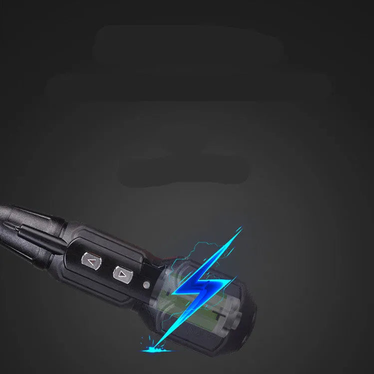 Black electric screwdriver with straight alloy steel handle showing 36V lithium battery power