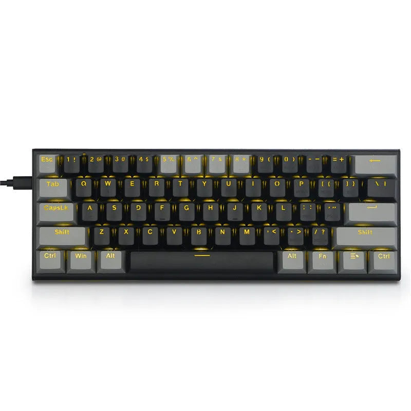 Z11 mechanical keyboard with aluminium case in black and grey colour scheme with green mechanical switches.