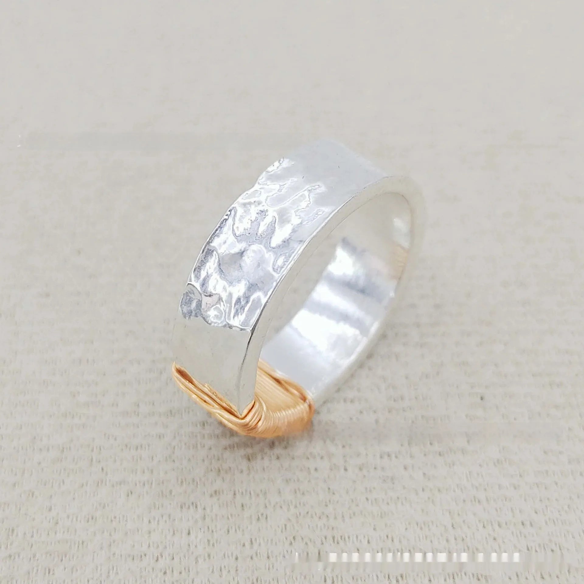 Geometric wide face copper bracelet with irregular coil design in silver golden colour