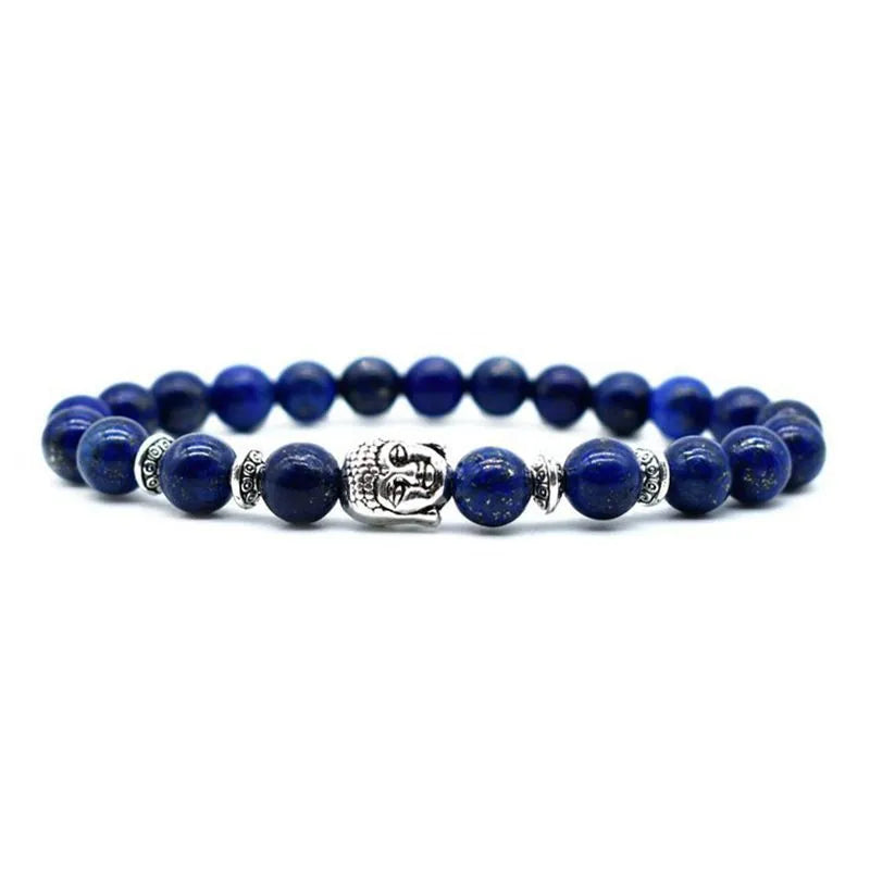 Handmade Tiger Eye bracelet with 19mm Buddha head bead in unisex design