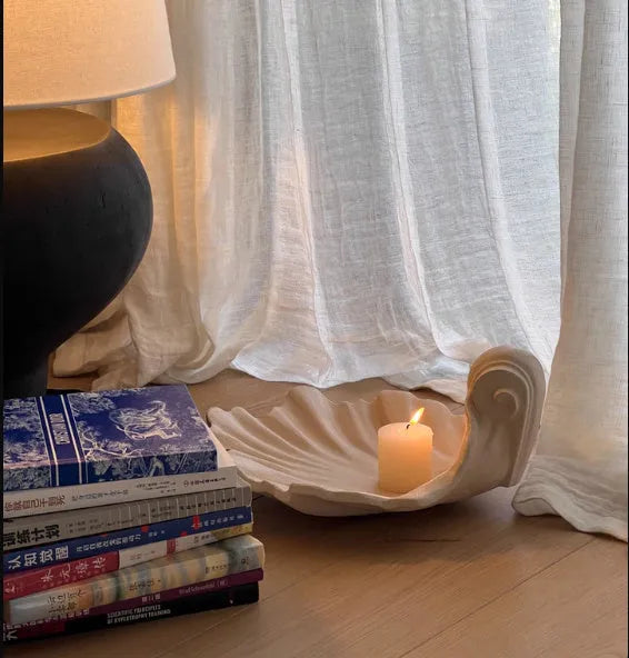 White resin simulation shell fruit plate ornament for decorative storage and display