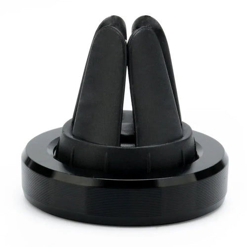 Magnetic car air vent mobile phone holder in five colour options on a car vent.