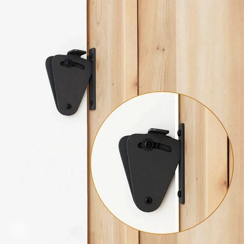 Black stainless steel sliding barn door lock for interior doors with S and M size options