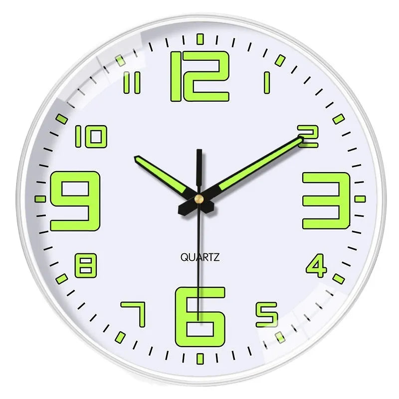 8 inch luminous wall clock with modern plastic shell in 20cm diameter