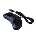 Black Sega USB computer game controller with 1.8m cable on a desk.