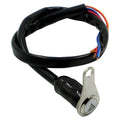 Black stainless steel motorcycle double flash switch with light ring indicator and 7mm mounting hole