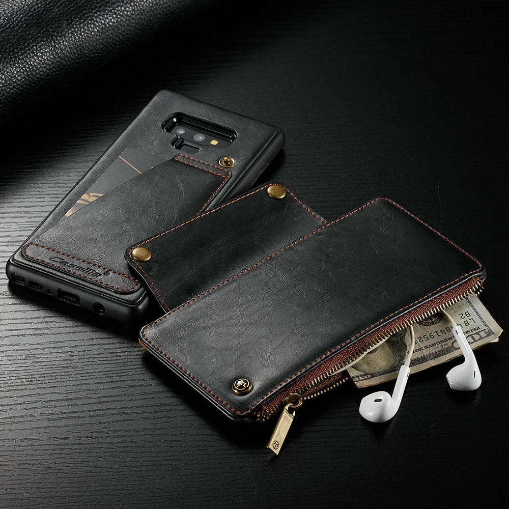 PU leather flip case for SAMSUNG Note9 mobile phone in black, brown, and red colour options