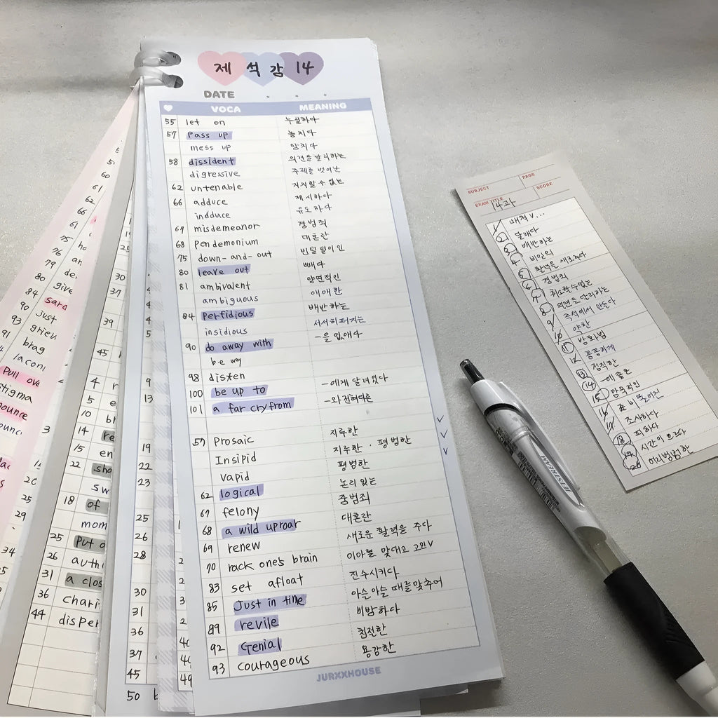 B5 half-size vertical notepad with 30 sheets and double-sided printing for English vocabulary learning