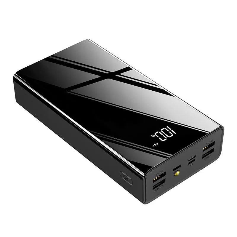Large-capacity 40000mAh power bank with LCD display in plastic shell available in Chinese red and black