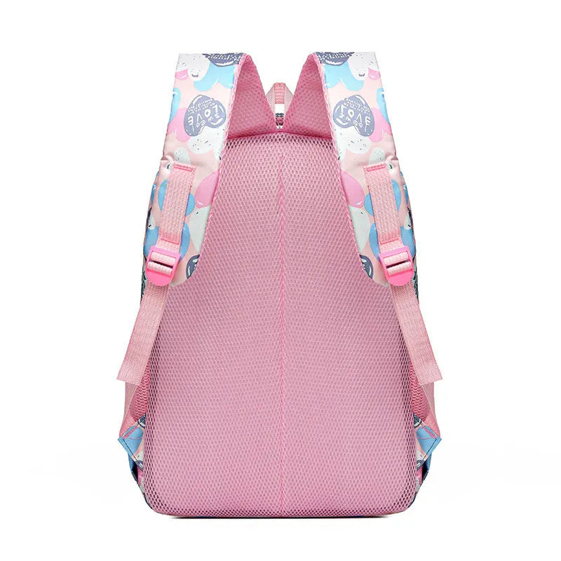 Children's blue Oxford cloth school backpack with air cushion shoulder straps and large main compartment