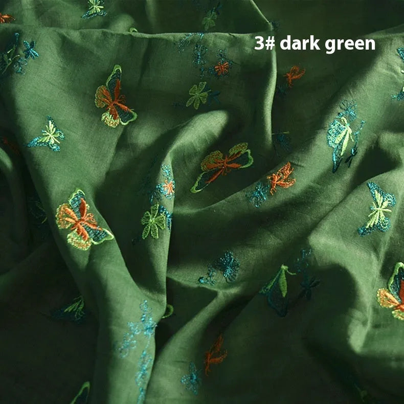 Pure ramie fabric for Hanfu clothing in beige, dark green and grass green colours