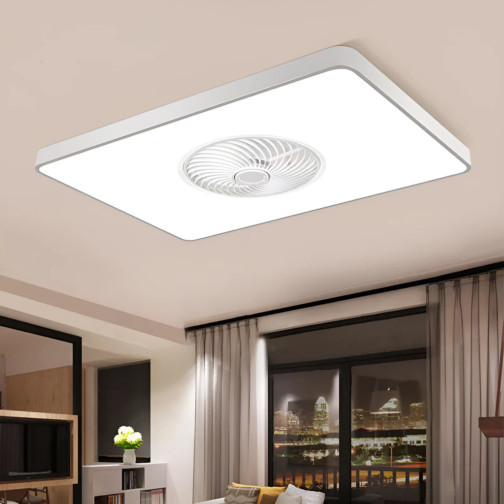 Nordic style ceiling fan lamp with solid wood construction and integrated LED lighting in three design options