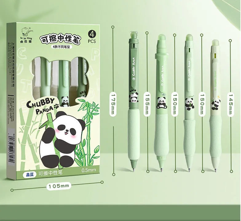 Cartoon animal erasable gel pen with 0.5mm tip in black and crystal blue ink colours