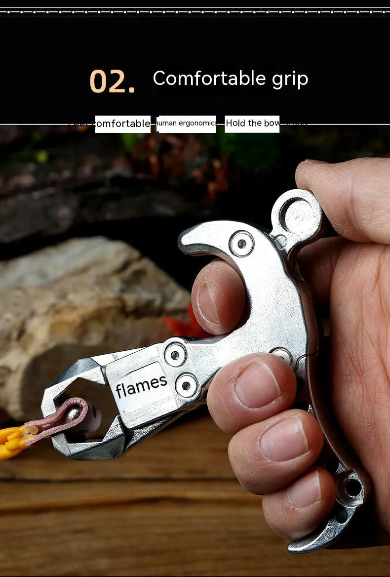 Zinc alloy fishing release aid with two-axis harpoon clip mechanism for terminal tackle management