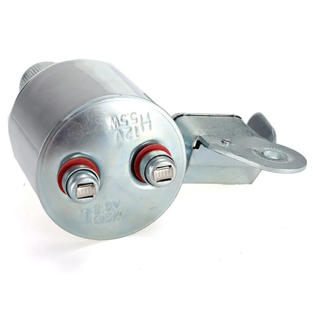 Silver bicycle dynamo light generator kit for front fork or rear frame mounting with friction power generation