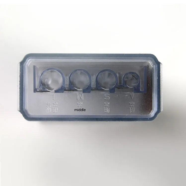 Geometric-shaped four-hole pencil sharpener with plastic construction and screwdriver accessory