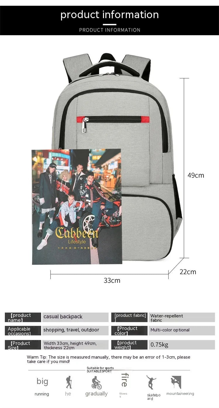 Light grey Oxford cloth insulated picnic backpack with curved shoulder straps and front pockets