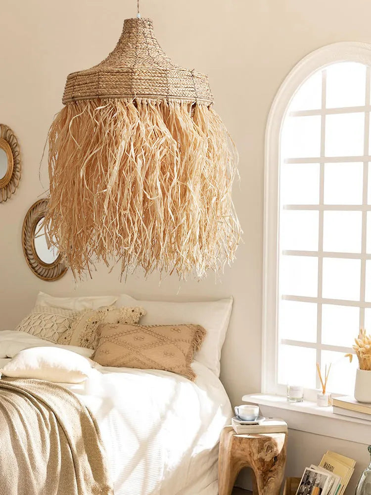 50cm diameter southeast Asia style restaurant chandelier with wild vetch and willow weaving